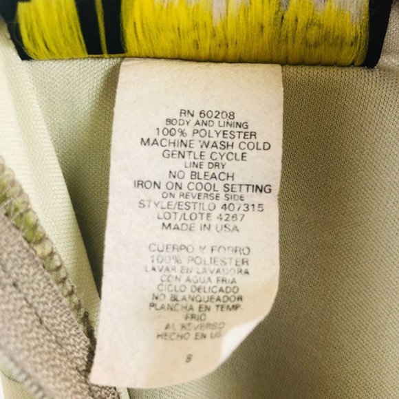 Vtg 70s 80s 35th & 10th A-line Skirt Sz 8 Geometric Green Squares Chiffon Layers - Picture 7 of 7